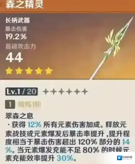 原神森之精灵怎么样 新武器属性一览