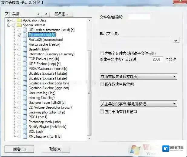 文件类型选择