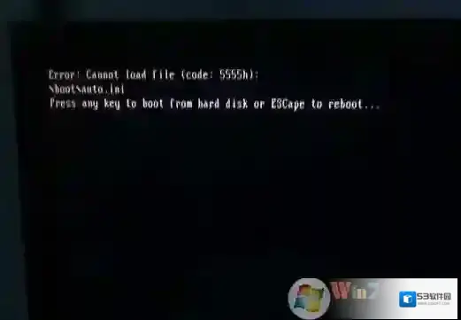 Win7开机无法启动错误Error:cannot load file code:5555h解决方法