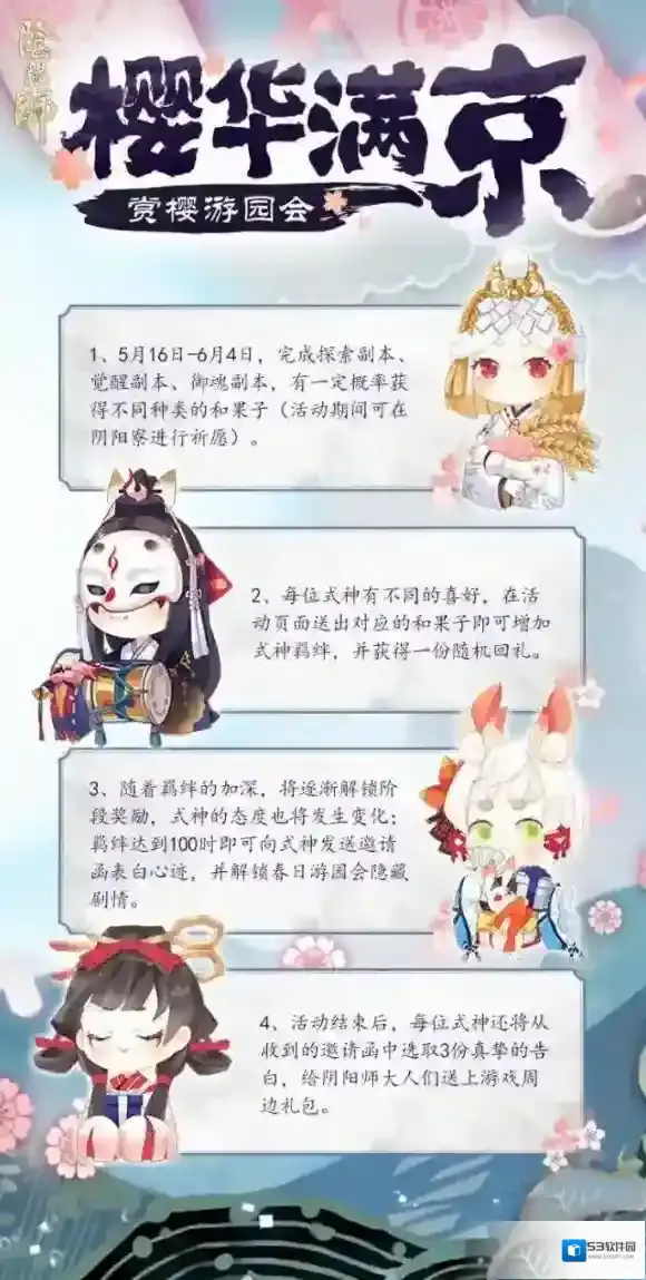 阴阳师赏樱游园会开启 阴阳师樱华满京活动内容介绍