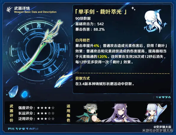 《原神》裁叶萃光详细强度测评