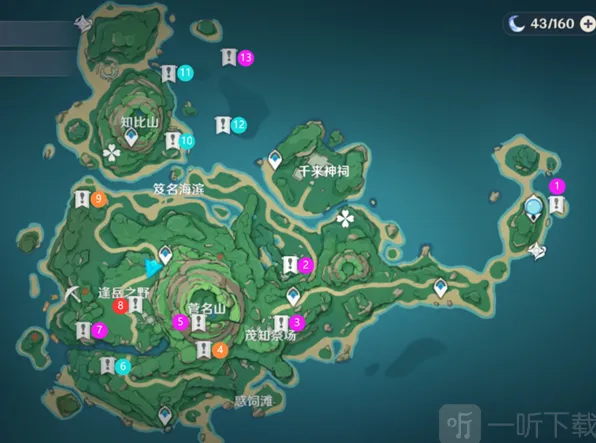 原神鹤观岛限时挑战机关位置分布图攻略详解
