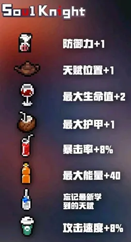 《元气骑士》侍者饮料加成效果介绍
