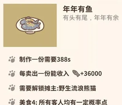 动物餐厅年年有余获得方法