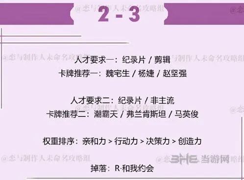 恋与制作人许墨拍摄副本第二章2-3技巧