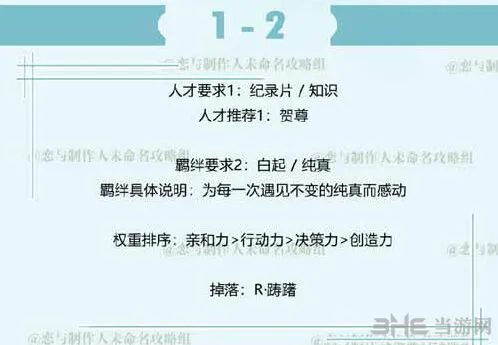 恋与制作人白起拍摄副本1-2流程