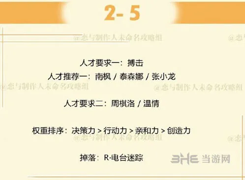 恋与制作人周棋洛拍摄副本2-5详细攻略