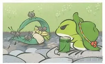 旅行青蛙明信片图鉴之河边打水篇