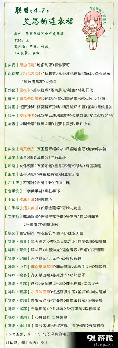 奇迹暖暖艾思的连衣裙搭配攻略详解