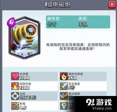 皇室战争电磁炮升级数据全面指南