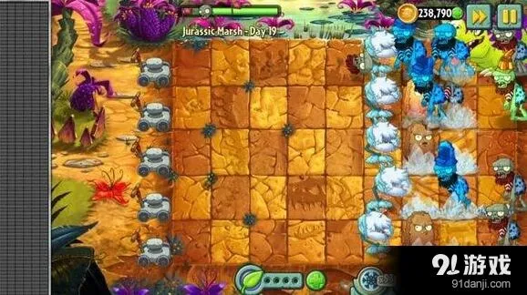 植物大战僵尸2第19天侏罗纪沼泽通关阵型