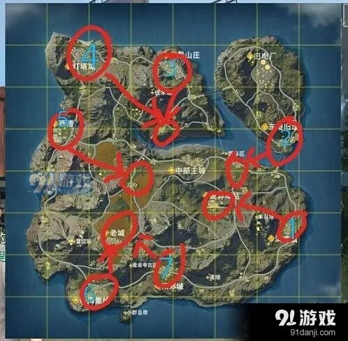 荒野行动四排跳伞位置 跳伞点大全