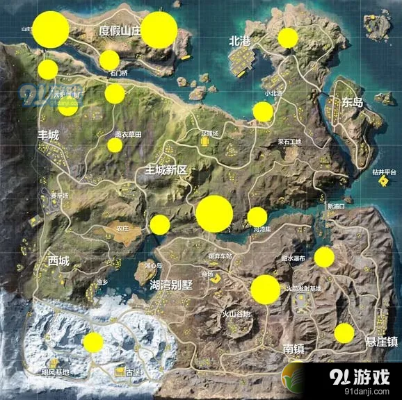 荒野行动中级资源点位置推荐