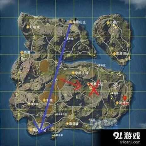 荒野行动跳伞选点指南