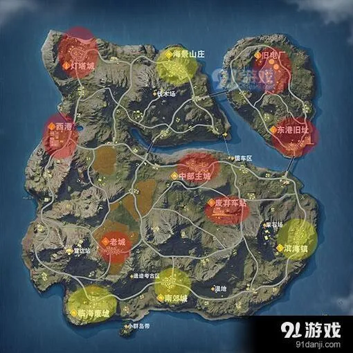 荒野行动资源分布与跳伞技巧