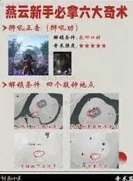 燕云十六声前期必看奇术获取详解