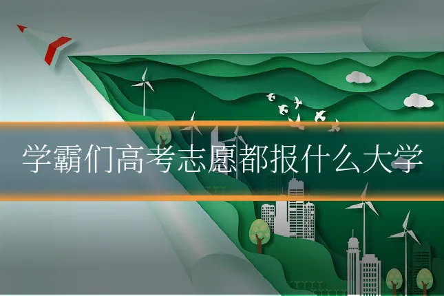 学霸们高考志愿都报什么大学