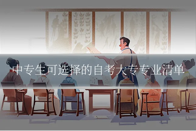 中专生可选择的自考大专专业清单