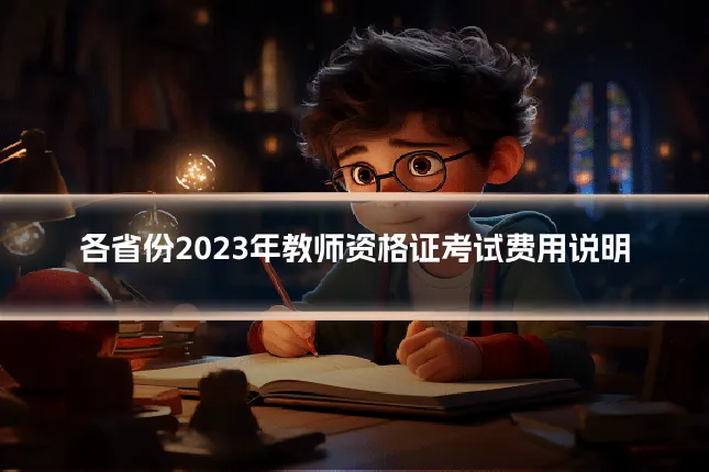 各省份2023年教师资格证考试费用说明