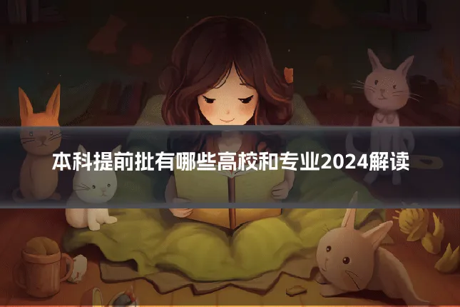 本科提前批有哪些高校和专业2024解读