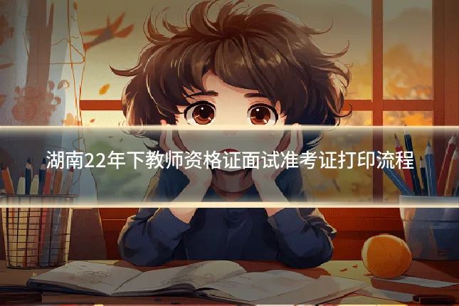 湖南22年下教师资格证面试准考证打印流程