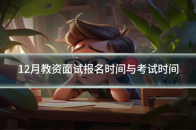 12月教资面试报名时间与考试时间