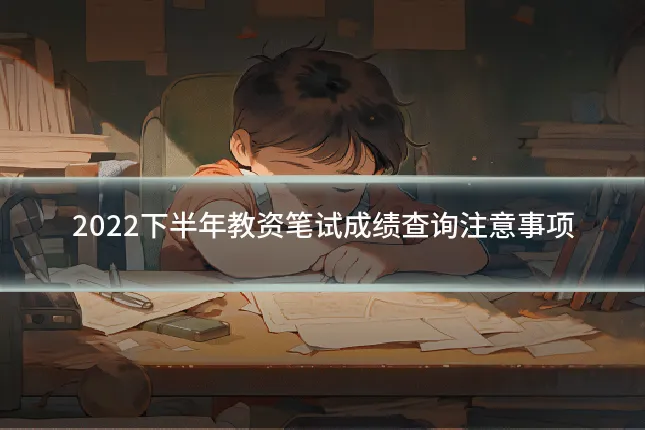 2022下半年教资笔试成绩查询注意事项