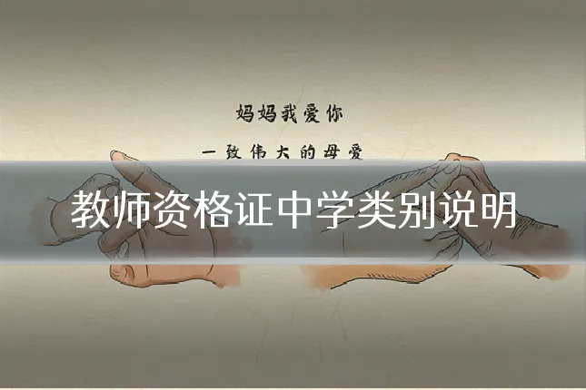 教师资格证中学类别说明