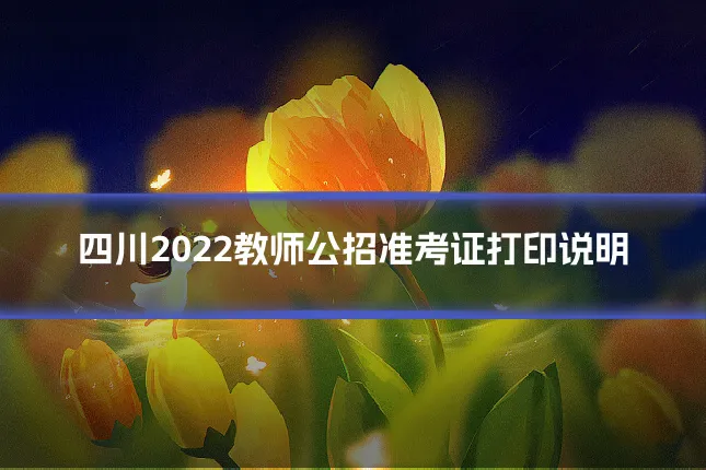 四川2022教师公招准考证打印说明