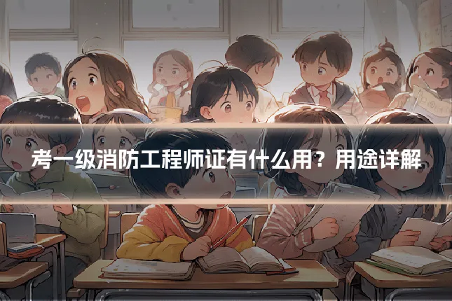 考一级消防工程师证有什么用？用途详解