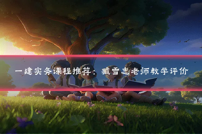 一建实务课程推荐：臧雪志老师教学评价