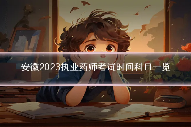 安徽2023执业药师考试时间科目一览