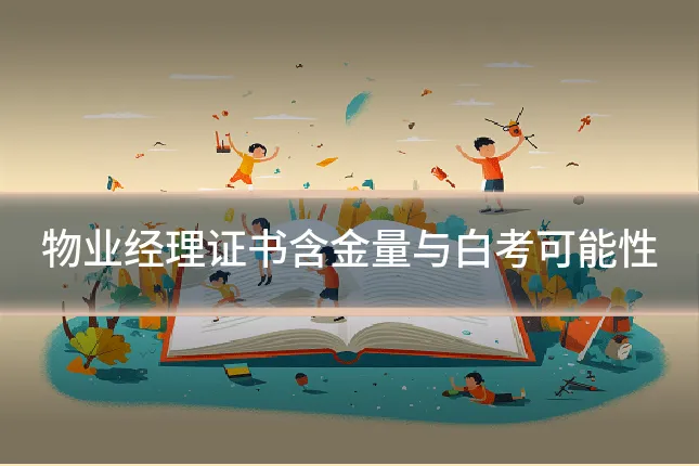 物业经理证书含金量与白考可能性