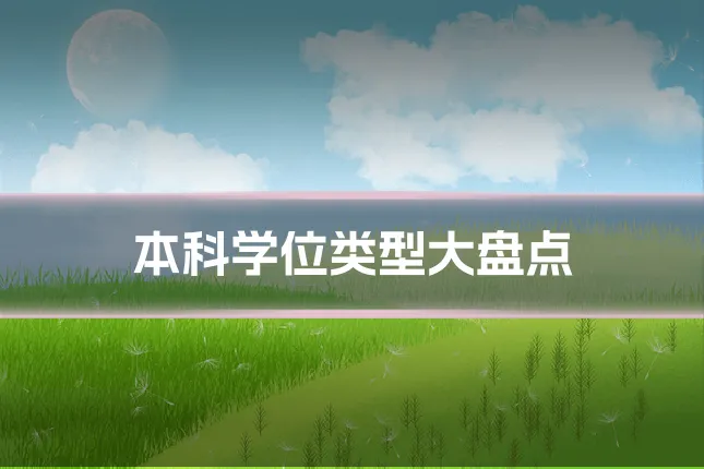本科学位类型大盘点