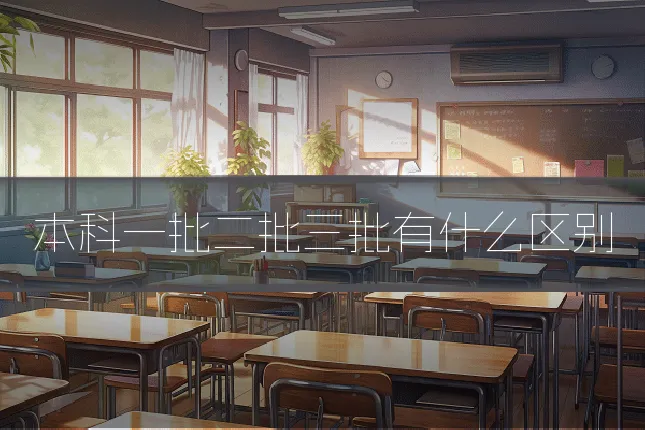 本科一批二批三批有什么区别