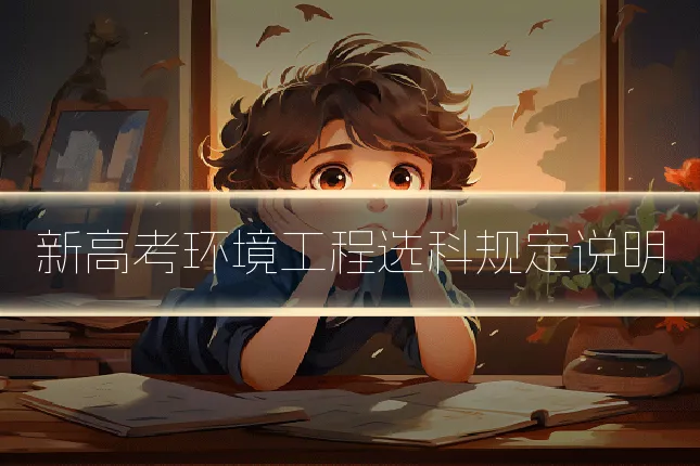 新高考环境工程选科规定说明