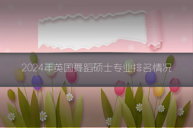 2024年英国舞蹈硕士专业排名情况