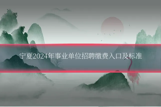 宁夏2024年事业单位招聘缴费入口及标准