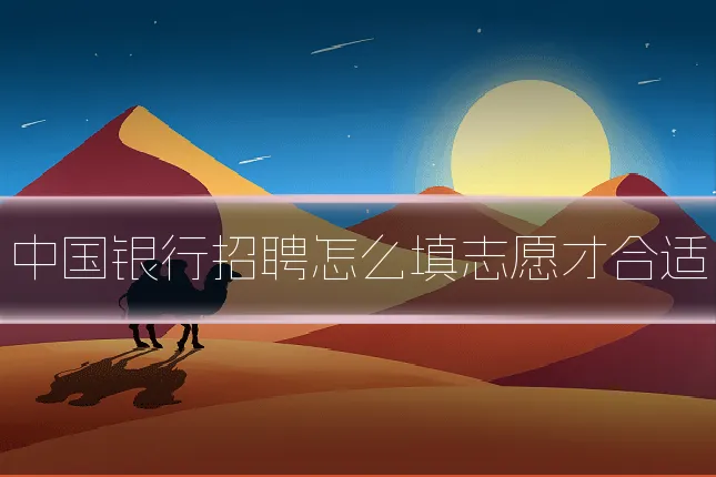 中国银行招聘怎么填志愿才合适