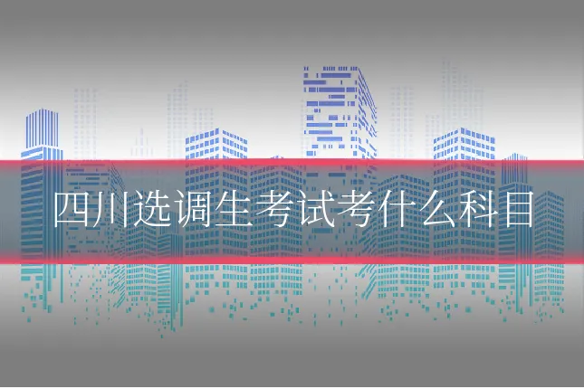 四川选调生考试考什么科目