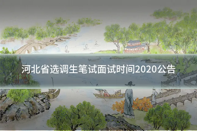 河北省选调生笔试面试时间2020公告