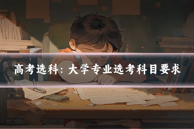 高考选科:大学专业选考科目要求