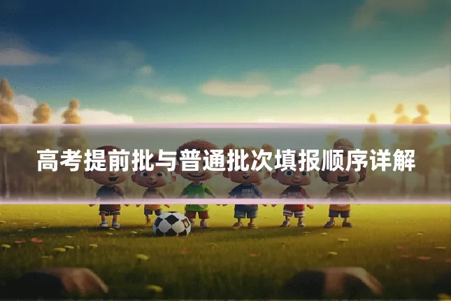 高考提前批与普通批次填报顺序详解