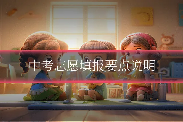 中考志愿填报要点说明