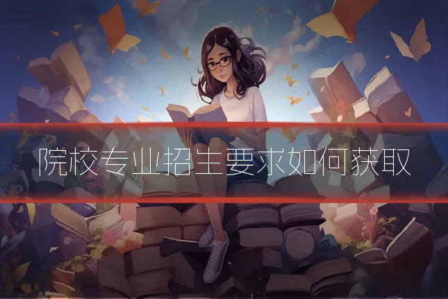 院校专业招生要求如何获取
