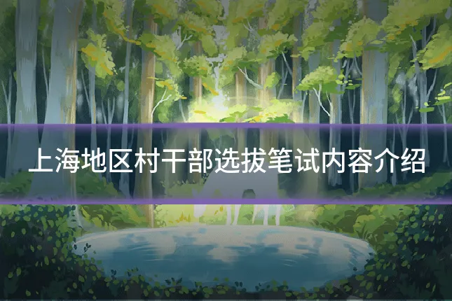 上海地区村干部选拔笔试内容介绍