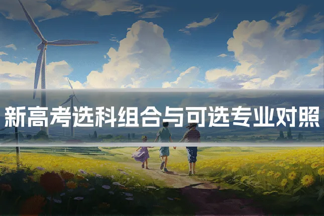 新高考选科组合与可选专业对照