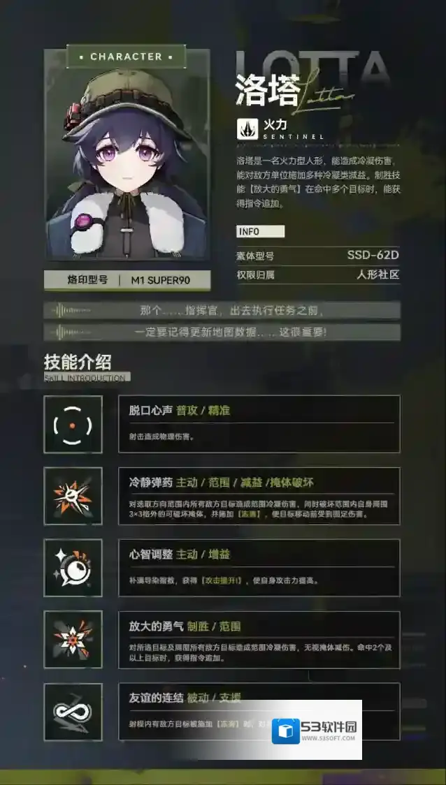 少女前线2追放【技能情报】现在为指挥官带来标准人形「洛塔」技能情报！