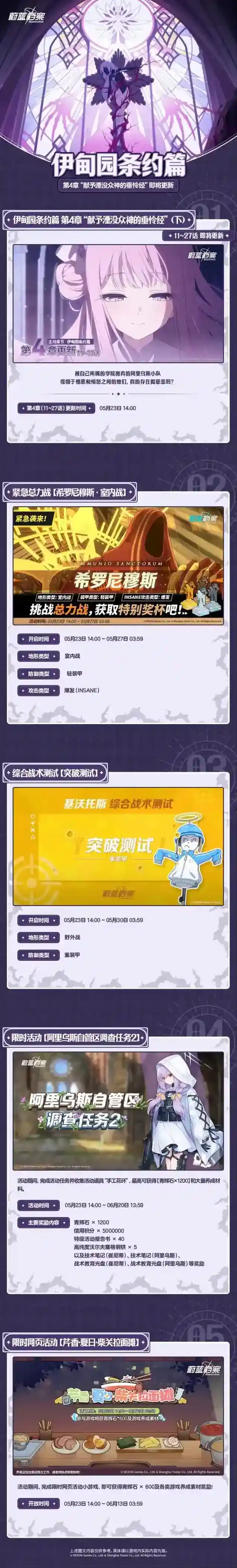 蔚蓝档案  主线故事VOL.3【伊甸园条约篇】第4章（下）更新预告