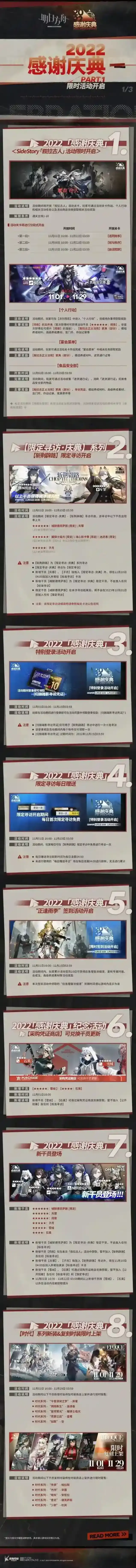 明日方舟2022感谢庆典限时活动一览
